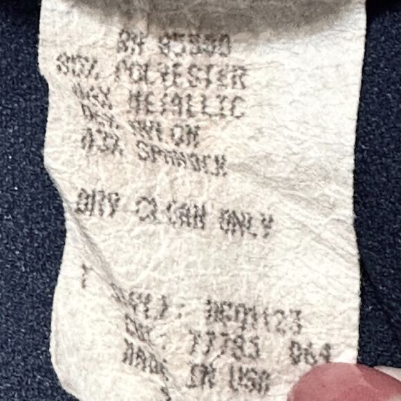 Vintage 80s XOXO Blue Glitter Mini Dress Sz 5 Spaghetti Strap Bodycon Glam Party - Picture 10 of 10